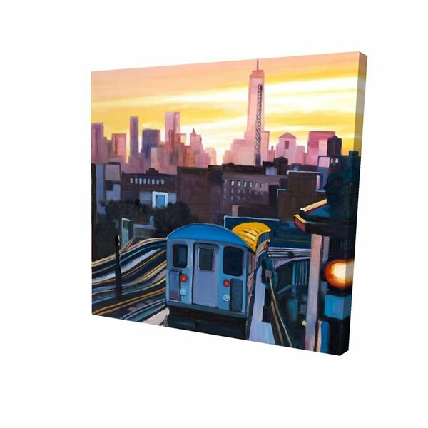 Begin Home Decor 32 x 32 in. Sunset Over The Subway In New-York-Print on Canvas 2080-3232-CI267